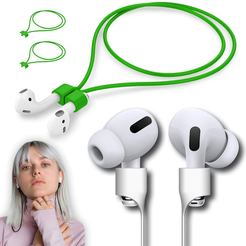 cobcobb Ultra Strong Magnetic Airpod Pro Strap Anti-Lost Cord Sports Lanyard Compatible with Airpods 3rd 2nd Generation Pro 3 2 1 (3 Green) - Image 1